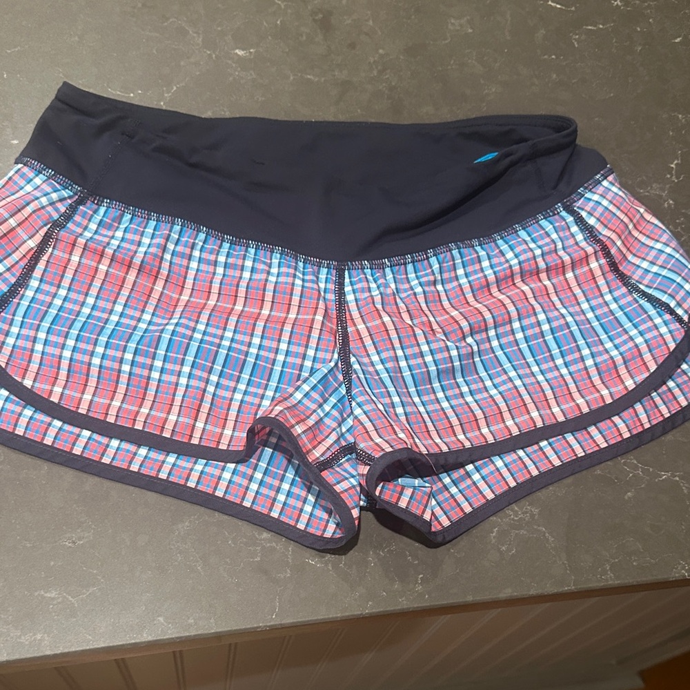 Plaid Women's Shorts - Blue and Red